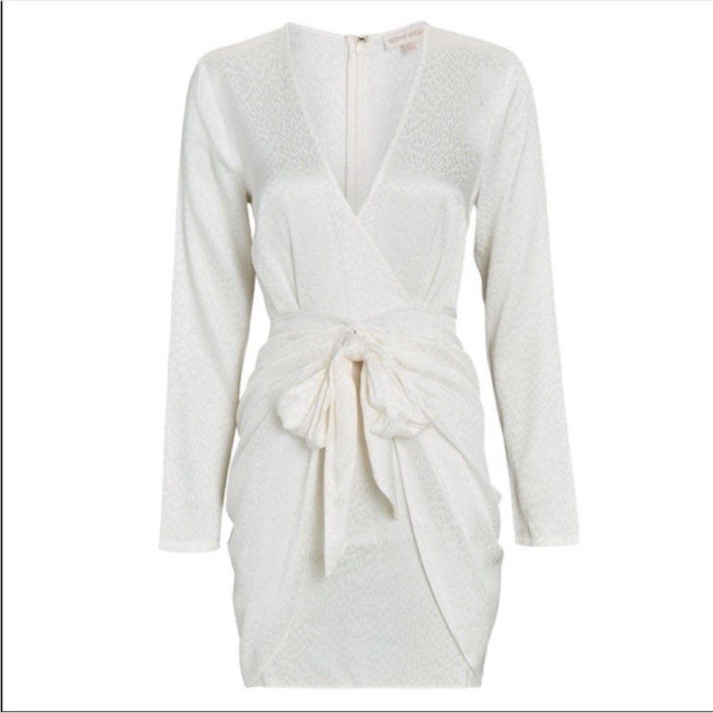 Ronny Kobo Collection Elegant White Wrap Robe Dress